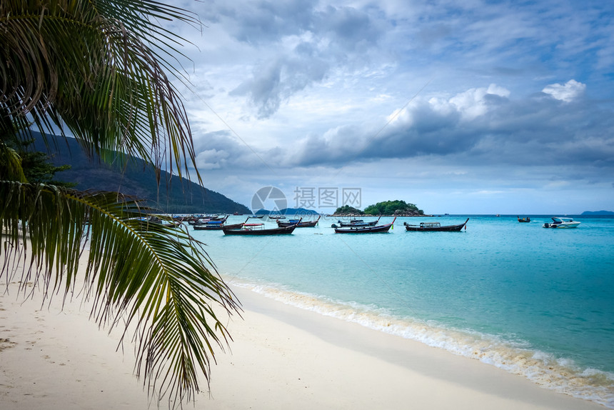 沙滩天堂在泰国的科克嘴唇在泰国的科克嘴唇热带海滩图片