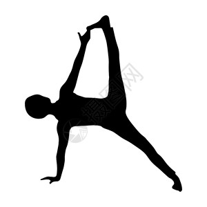 运动简单的轮式女子体操运动员插画