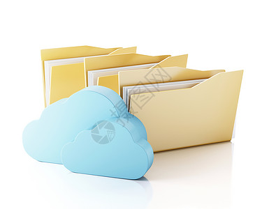 3d插图文件储存在云中储存概念图片