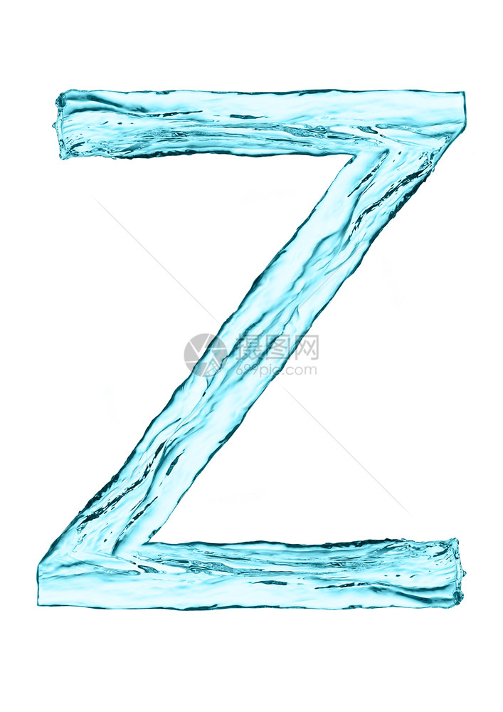 白色背景带淡蓝的水喷雾字母z图片