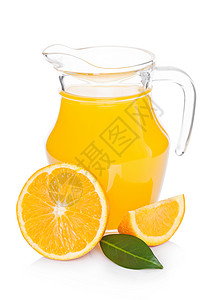 玻璃杯有机新鲜橙汁白底生子图片