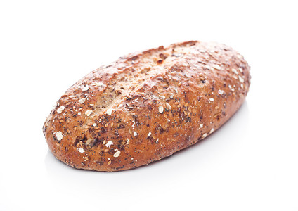 新鲜烤面包白底燕麦图片