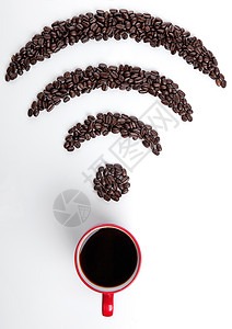 红咖啡杯白底厅用wif图标豆图片