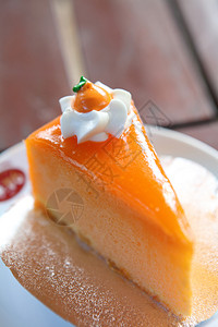 橙色蛋糕特写镜头图片