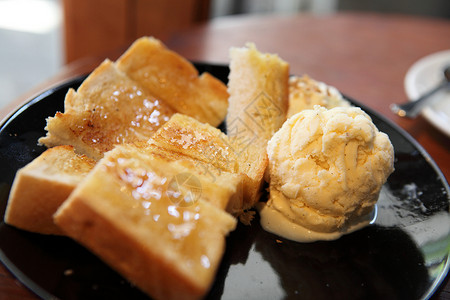 蜂蜜冰淇淋蜂蜜吐司加冰淇淋背景