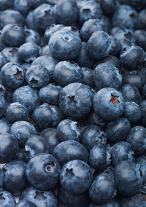 堆积中的新鲜有机蓝莓宏图片