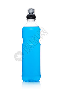 以白色和反光为单位的水体运动用能量饮料瓶蓝色图片