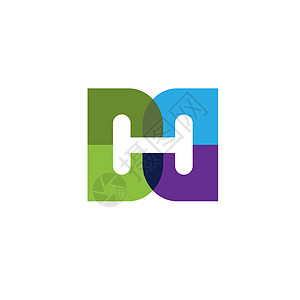 dh彩色标志d和h字母重叠样式标志现代字母hd标志字母图片