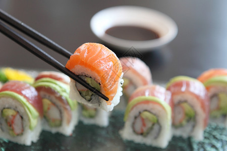混合的寿司混合寿司卷背景