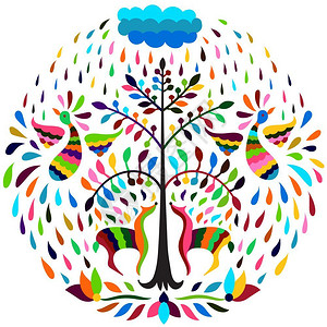 树雨墨西哥风格的图案设计图片