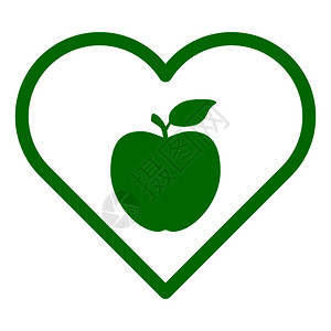 苹果和心脏背景图片