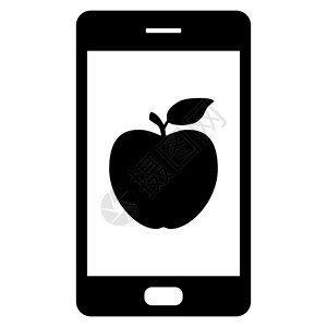 苹果手机黑色苹果和智能手机插画