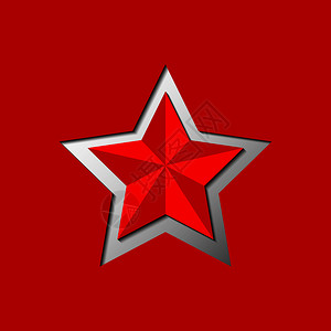 红背景刻在上的五点恒星背景图片