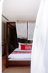 酒店式大床背景图片