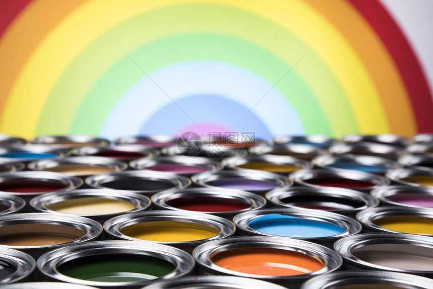 彩色颜料罐收集图片