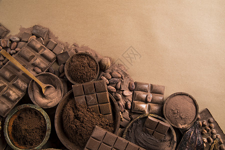 俯视图巧克力制品图片