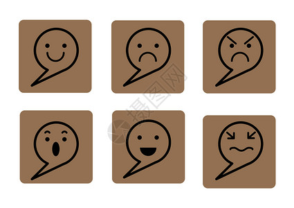 为网站和应用程序平板设计置的情绪字符组背景图片