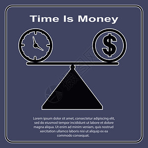 用时间钱简单设计来说明概念图片