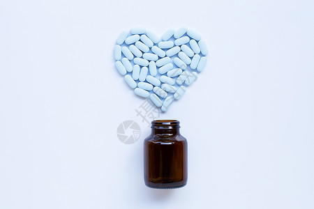 药房蓝色准备前预防用来预防艾滋病心形背景