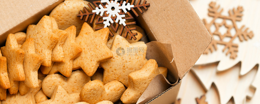 美丽的味圣诞节折叠在一个盒子里特写图片