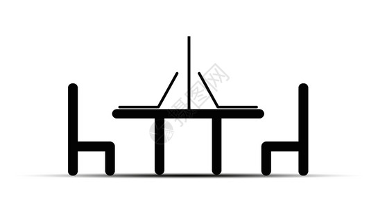 桌子上两台笔记本电脑桌椅旁边平板设计图片