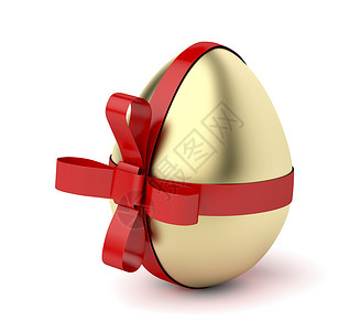红色复活节带红色丝的金蛋东边装饰品背景