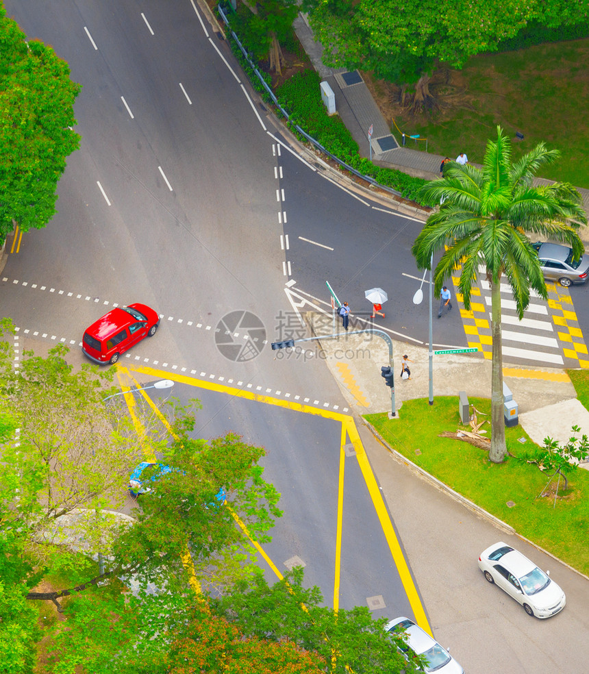 什加波尔的公路交通空中观察图片