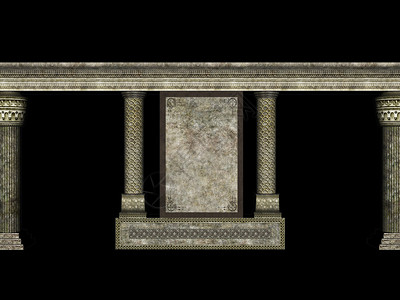 3d详细描述的古石碑柱形图解图片