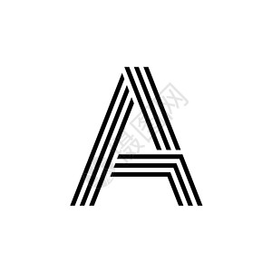 黑白旧信素材带有几何三条标志概念的创意首字母a背景