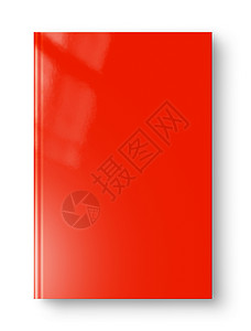 封闭的红色空白书模型孤立的白色封闭的红色空白的书隔离在白色背景图片