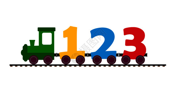 运货火车携带数字的火车插画