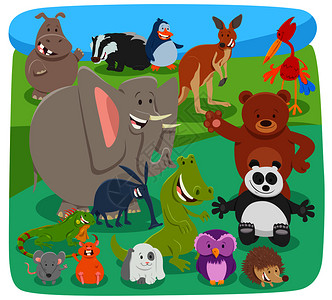 卡通可爱的野生动物图片