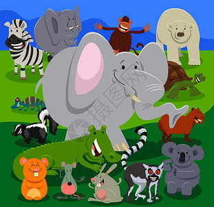 卡通可爱的野生动物图片