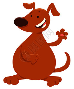 喜棕色狗或小动物人的漫画插图背景图片