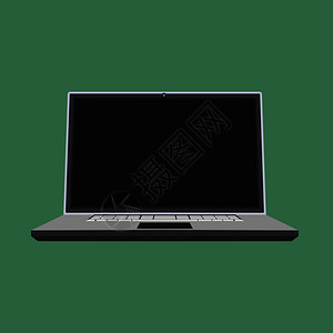 黑色笔记本电脑笔记本平板显示器Pc设备上方空白办公室设备个人便携式插画