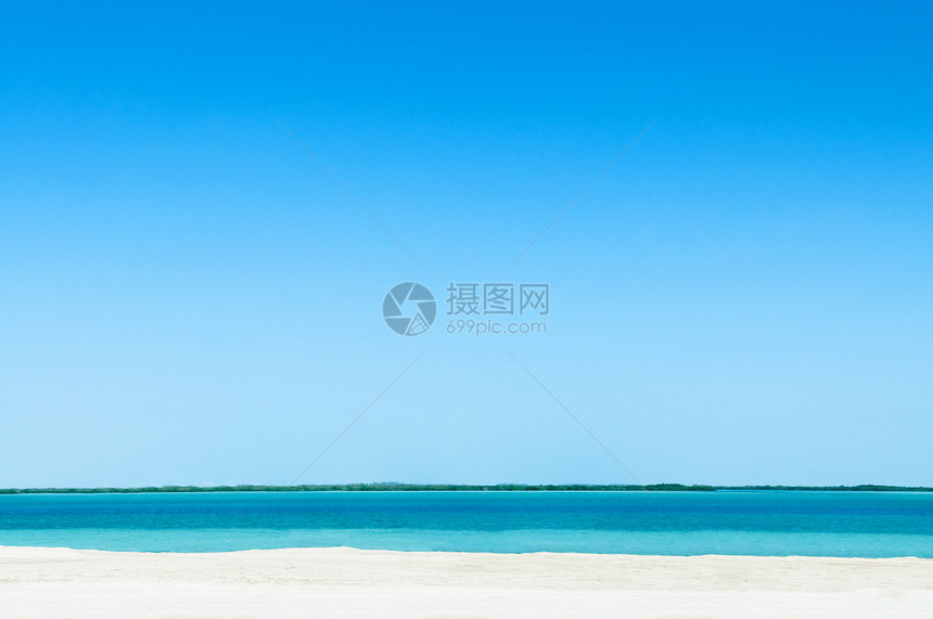清空的白沙滩绿蓝海亚斯岛明光照耀下的自然景观天线图片