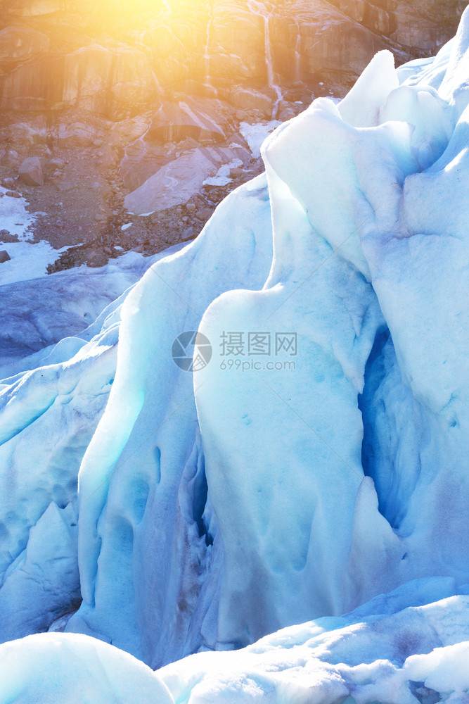 诺威山脉的冰川全球变暖图片