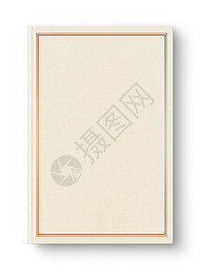 封闭的米色空白书模型与框架孤立的白色封闭的米色空白书与框架隔离在白色背景图片