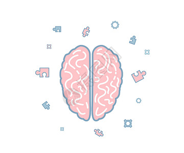 图标大脑人类大脑矢量精神工作图标背景