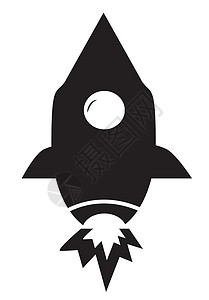 飞船图标白色背景上的火箭图标平板风格设计火箭标志背景