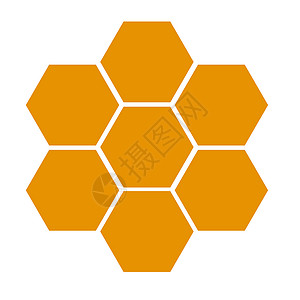 蜂蜜设计素材白色背景上的蜂窝图标平板样式设计蜂窝符号背景