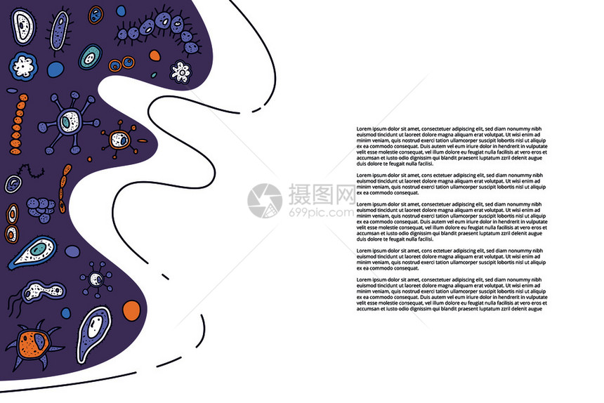 带有不同微晶体细胞的横向线卡片小册子图片