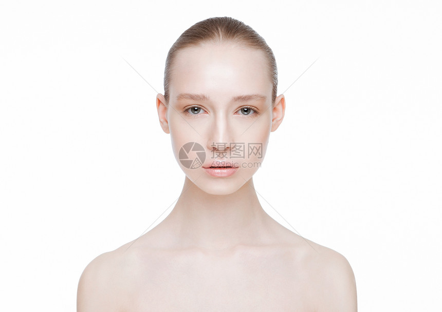 白色背景的皮肤护理肖像图片