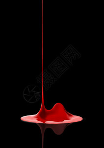 美甲3d素材含黑色背景反射的指甲油液滴红色3d插图背景