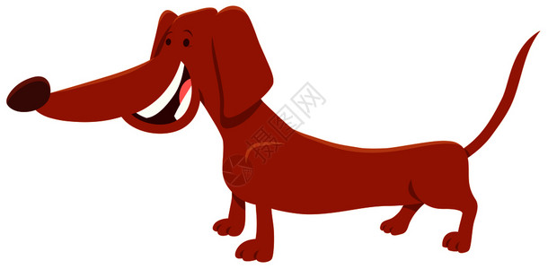 喜悦的棕色达赫肖德狗动物品味的漫画插图图片