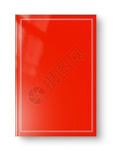 封闭的红色空白书模型与框架孤立的白色合上红色空白书框在白色上背景图片