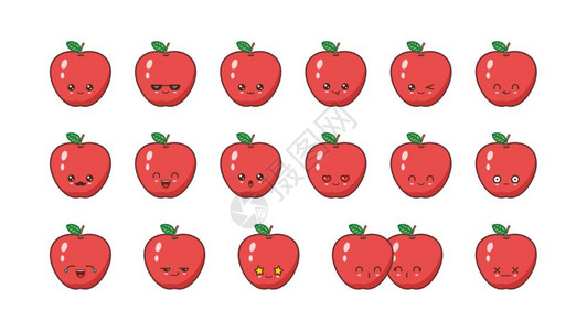 红苹果可爱的kawi吉祥物图片