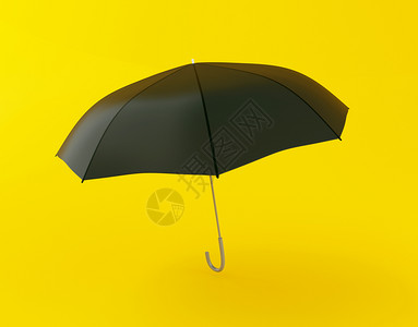 3d铸造者插图黄色背景的黑伞图片