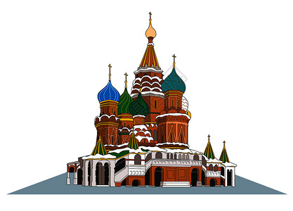 俄罗斯东正教会大教堂插画