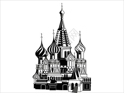 俄罗斯东正教会大教堂插画
